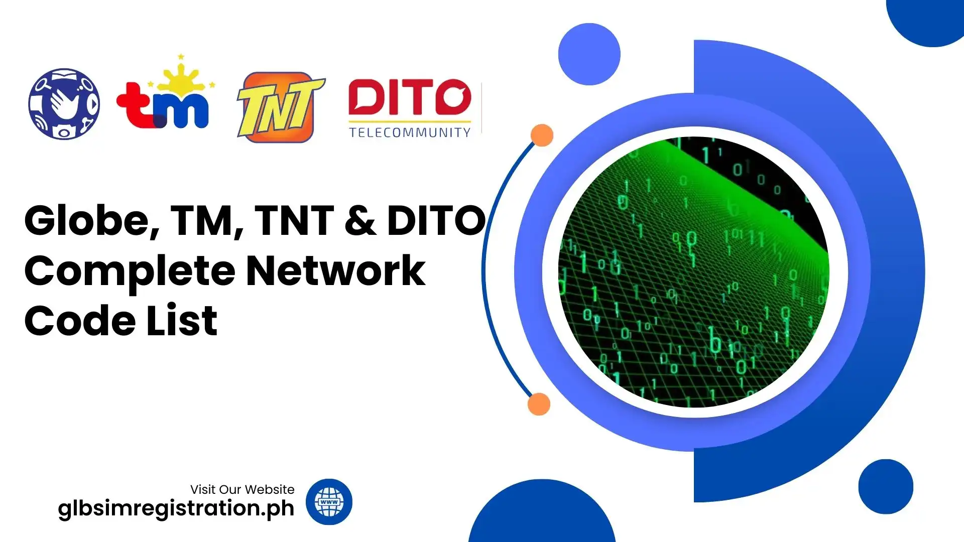 Globe, TM, TNT & DITO Complete Network Code List