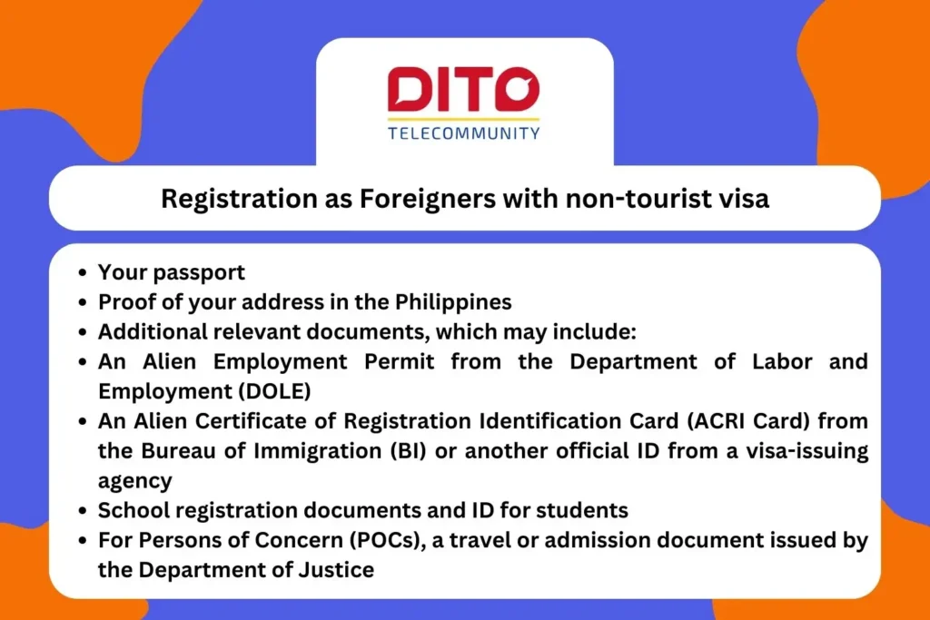 Registration as Foreigners with non-tourist visa Infographic